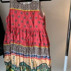 O'Neill  Dress in Red, Cream, and Green